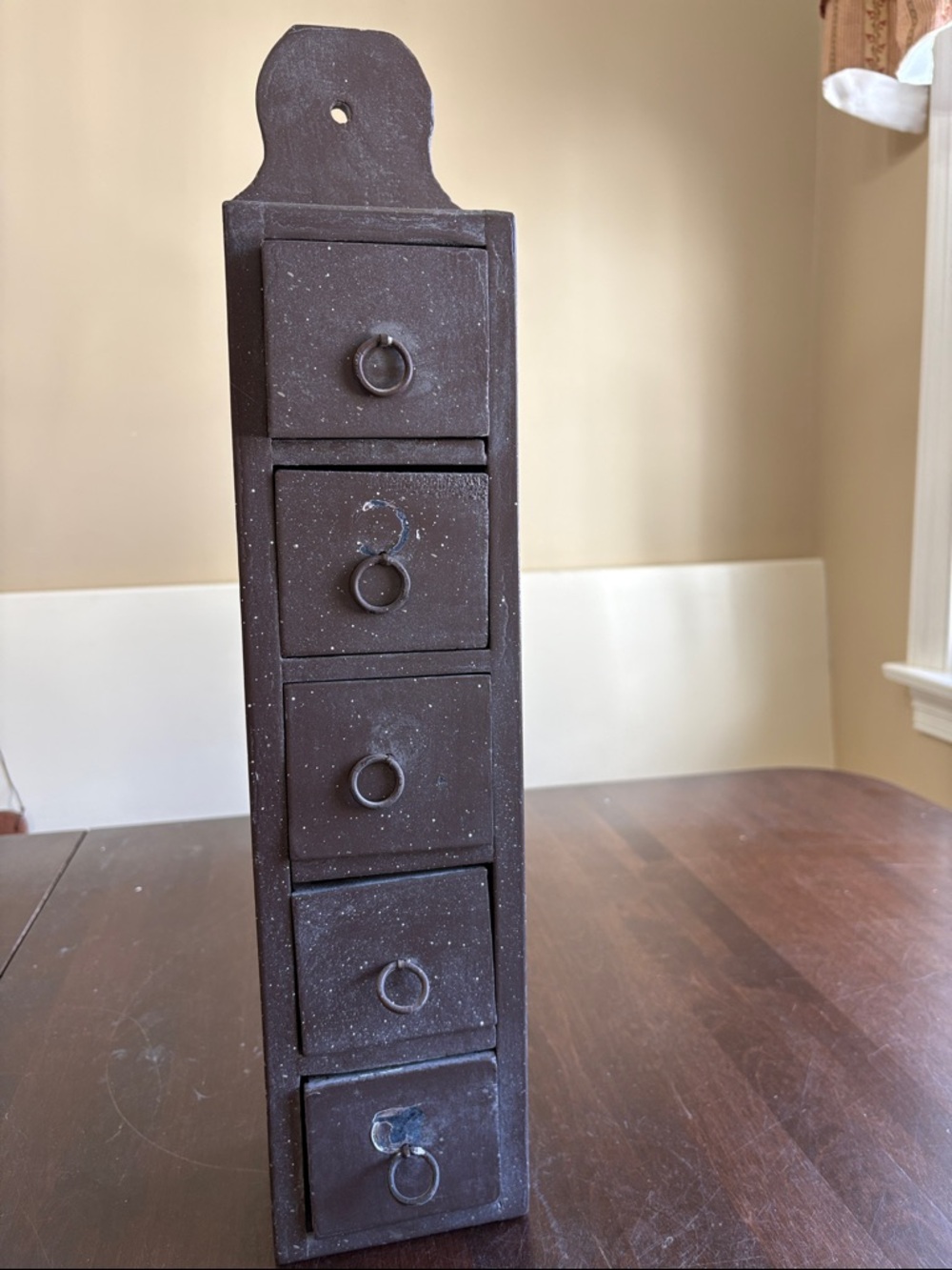 Rustic Farmhouse 5-Drawer Dark Brown Organizer Drawers